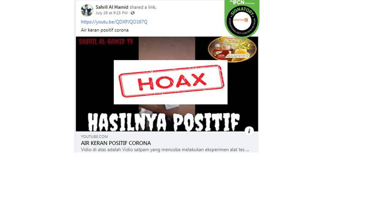 Cek Fakta air keran pada swab antigen