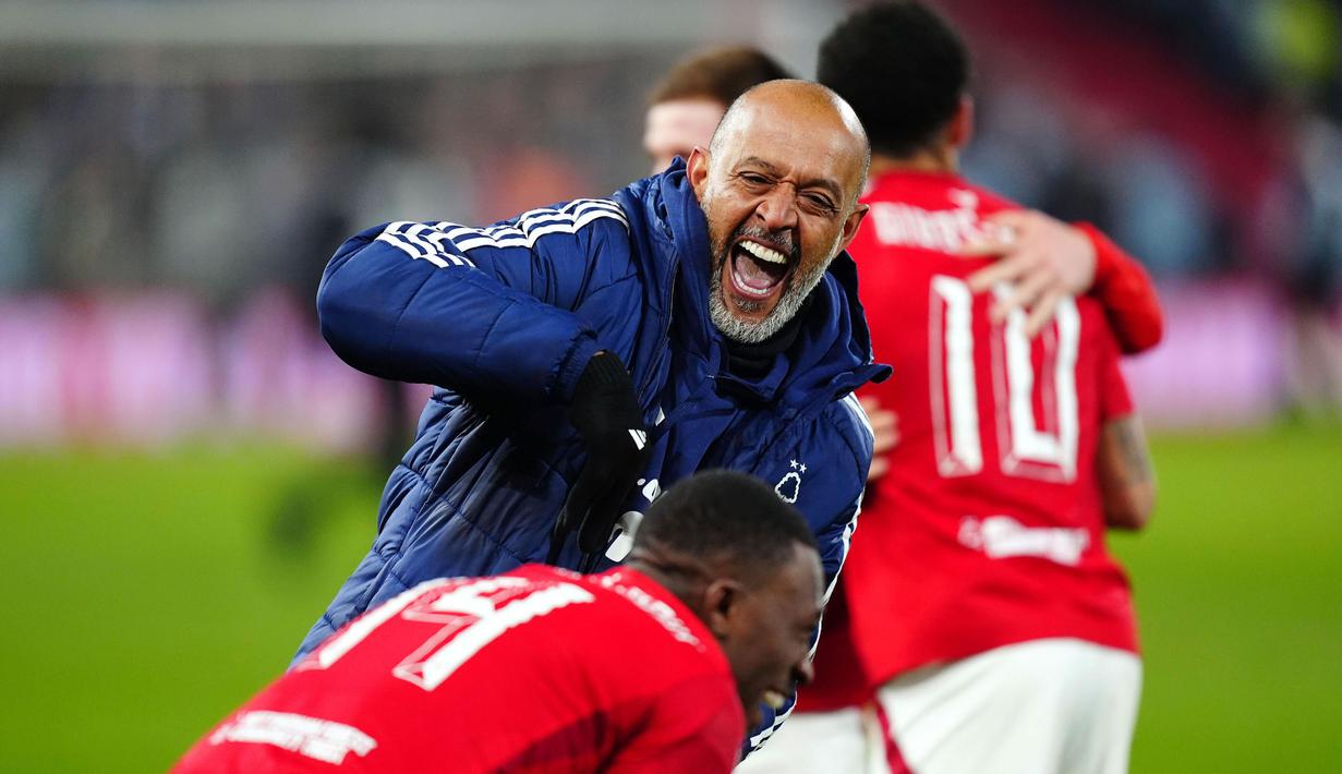 Nottingham Forest menjadi tim terakhir yang melaju ke perempat final Piala FA. Nuno Espirito berharap bisa melangkah jauh di Piala FA sementara Nottingham cukup positif di Liga Primer Inggris. (Mike Egerton/PA via AP)