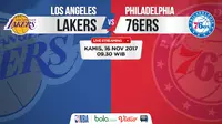 Jadwal NBA, LA Lakers Vs Philadelphia 76ers. (Bola.com/Dody Iryawan)