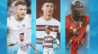 Piala Eropa - Ciro Immobile, Cristiano Ronaldo, Romelu Lukaku (Bola.com/Adreanus Titus)