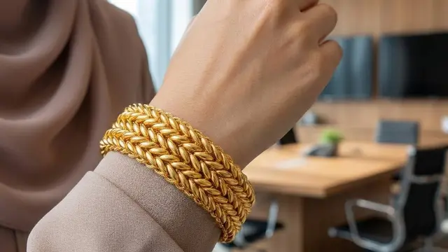 Model Gelang Emas Feminin untuk Pekerja Kantoran Berhijab