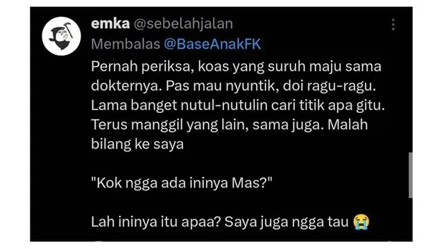 10 Curhatan Netizen saat Diperiksa Dokter Koas Ini Bikin Geleng Kepala