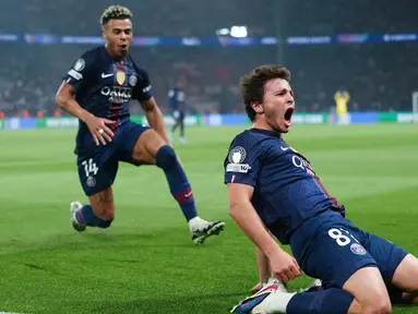 Hujan gol tersaji saat Paris Saint-Germain menundukkan Bayern Munchen dengan skor 5-4 pada leg pertama semifinal Liga Champions UEFA di Parc des Princes, Rabu (29/4/2026) dini hari WIB. (AP Photo/Aurelien Morissard)
