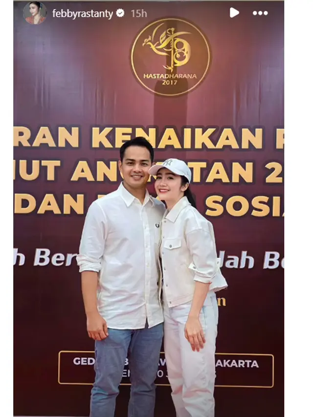 6 Potret Outfit Febby Rastanty di HUT Bhayangkara dan Syukuran Kenaikan Pangkat Suami