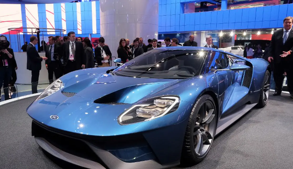  Ford GT terbaru bertengger di The North American International Auto Show di Detroit, Michigan, pada tanggal 12 Januari, 2015. (AFP Poto/Jewel Samad)