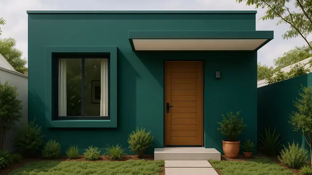 Rumah Minimalis dengan Cat Hijau