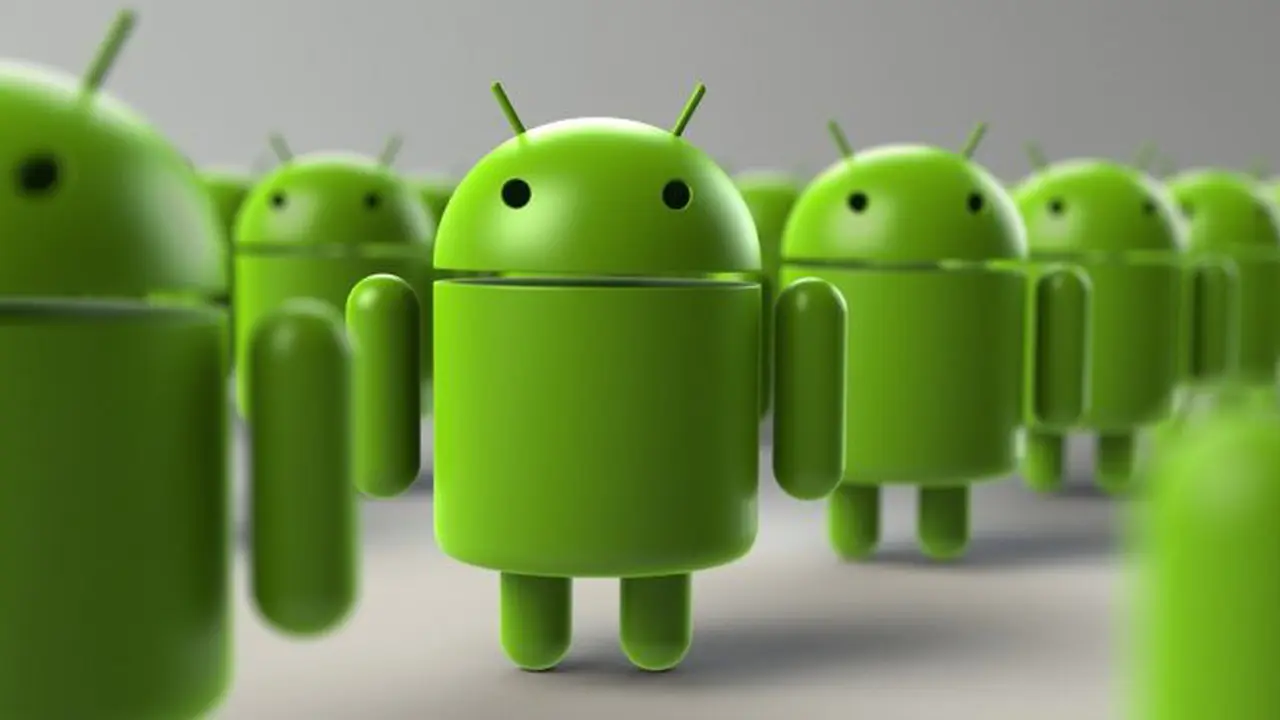 Maskot robot hijau Android