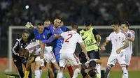Kerusuhan antara pemain, ofisial dan penonton terjadi di laga Serbia vs Albania