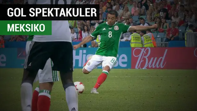 Berita video gol spektakuler Meksiko ke gawang Jerman pada semifinal Piala Konfederasi 2017, Kamis (29/6).