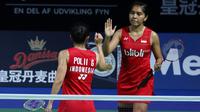 Ganda putri Indonesia, Greysia Polii/Nitya Krishinda Maheswari, melangkah ke semifinal Denmark Terbuka seusai mengalahkan pasangan Bulgaria, Gabriela Stoeva/Stefani Stoeva, Jumat (21/10/2016). (PBSI)
