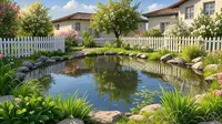8 Taman Depan Rumah Ukuran 6x9 dengan Kolam Mini, Anti Mainstream