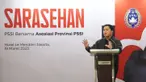 Ketua Umum PSSI, Erick Thohir, memberikan sambutan dalam acara sarasehan dengan Asosiasi Provinsi (Asprov) PSSI yang berlangsung di Jakarta, Minggu (19/3/2023). Dalam kesempatan tersebut PSSI ingin mendengar apa permasalahan sepak bola yang ada di provinsi. (Dok.PSSI)
