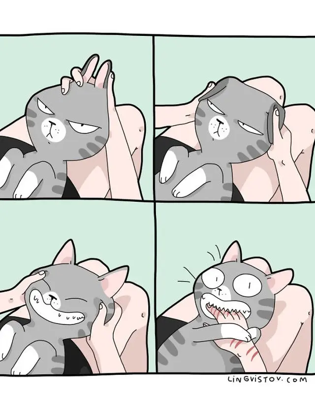 6 Ilustrasi Komik Suka Duka Pelihara Kucing Ini Bikin Gemas