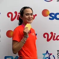 Artis Sheryl Sheinafia menang 2 medali dari cabang atletik di ajang TOSI 2024. Ia unggul di cabang olahraga estafet campuran dan lari 100 meter individu.
