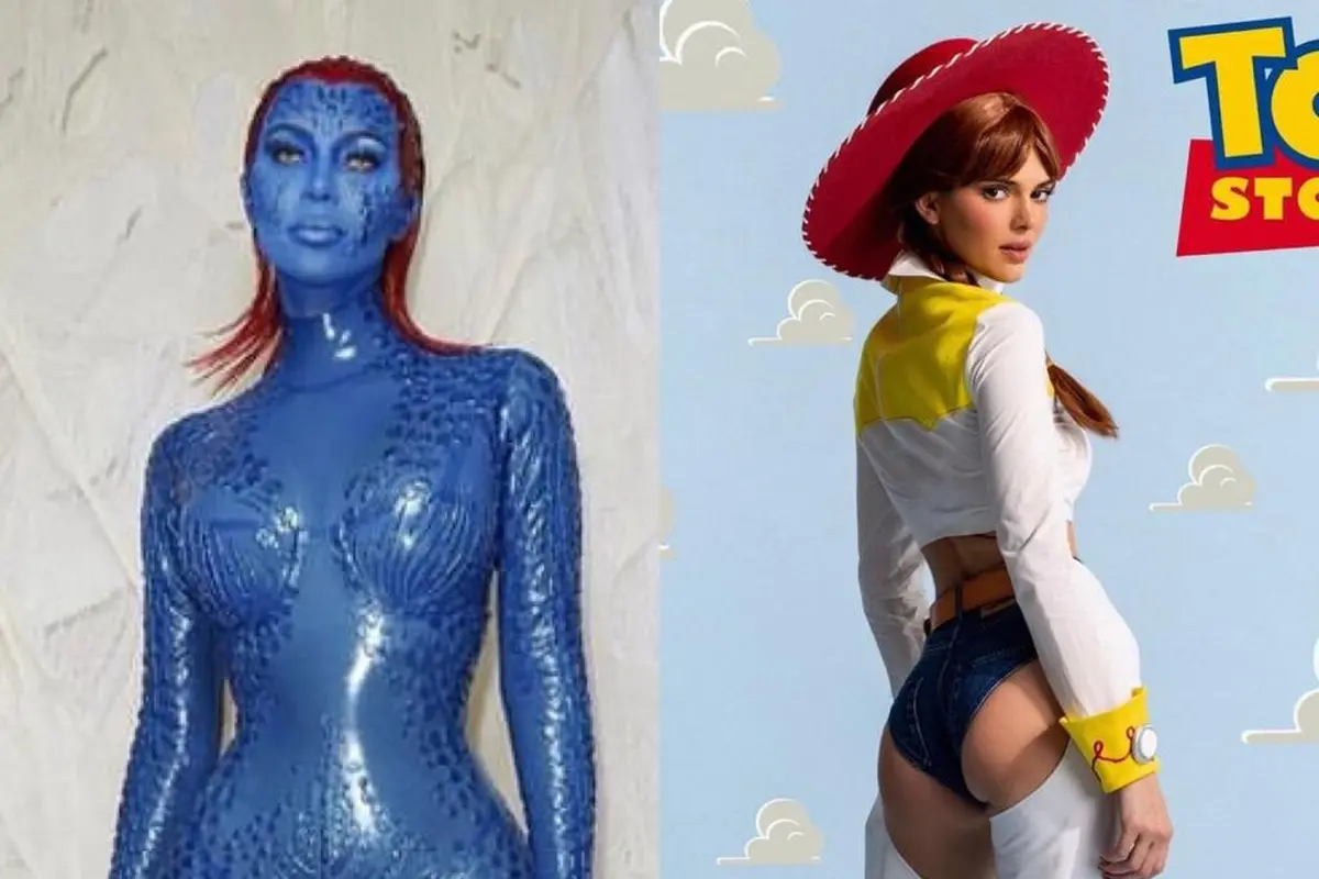 8 Gaya Seleb Dunia Rayakan Halloween Pakai Kostum Unik, Kim Kardashian Jadi Mystique di Film X-Man