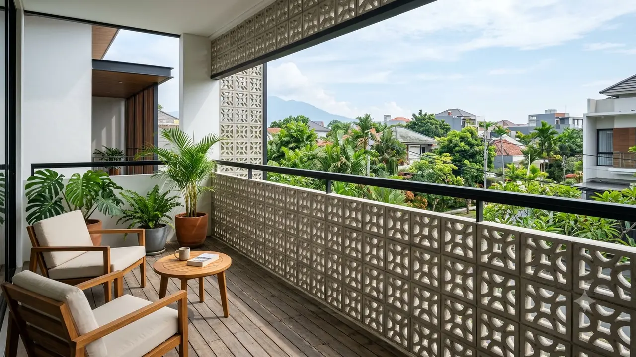 Ide Roster untuk Balkon Rumah/AI Generated