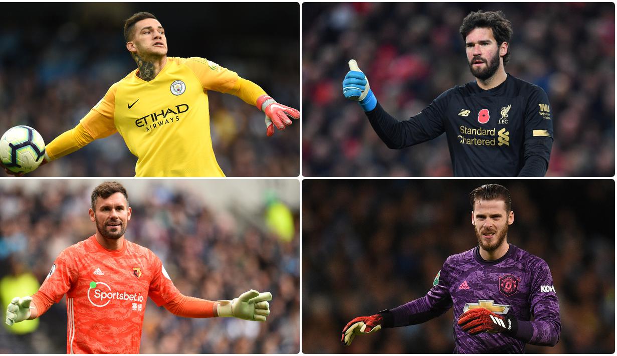 Penjaga gawang bisa dibilang adalah posisi yang memiliki tanggung jawab sangat besar sebagai tembok terakhir timnya agar tidak kebobolan. Berikut pesona 6 kiper terbaik di pentas Premier League. (Kolase foto AFP)