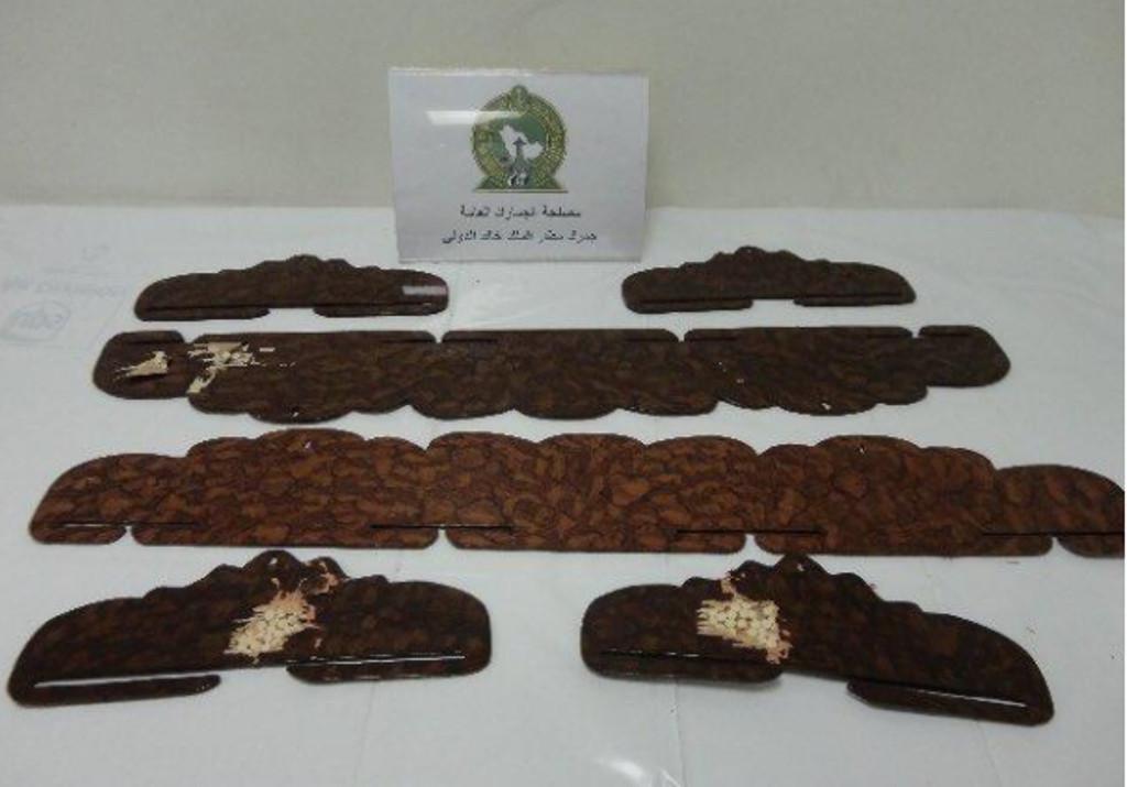 Pelat yang digunakan untuk menyelundupkan narkoba jenis Captagon di Saudi Arabia. (Al Arabiya)