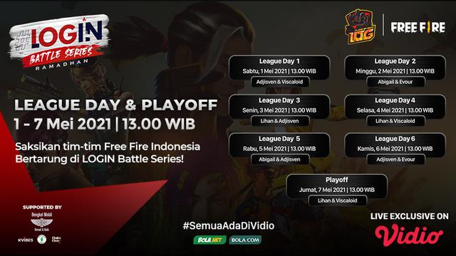 Streaming Login Battle Series Free Fire Babak League Day Hanya di Vidio