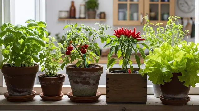 Ide Kebun Sayur Kecil di Jendela Dapur