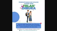Pendaftaran Kartu Indonesia Pintar atau KIP Kuliah Merdeka 2023 sudah mulai dibuka oleh Kementerian Pendidikan, Kebudayaan, Riset, dan Teknologi (Kemendikbudristek) sejak Selasa 14 Februari 2023. (Instagram @kipkuliah)