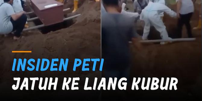 VIDEO: Insiden Peti Jatuh ke Liang Kubur, Warganet: Jangan Nyalahin Petugas