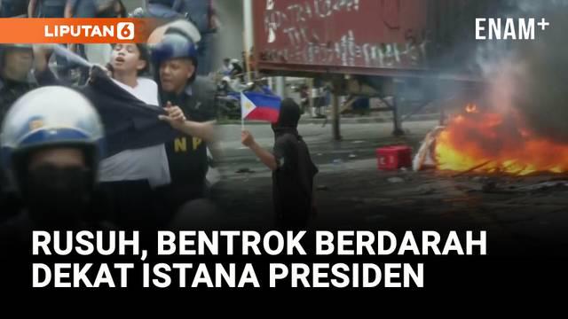 Polisi di Manila pada Minggu (21/9) menangkap puluhan orang yang diduga menyerang aparat dalam bentrokan keras di dekat Istana Presiden Malacañang. Kerusuhan yang melibatkan sekitar 100 orang itu membuat sedikitnya 70 petugas luka-luka.