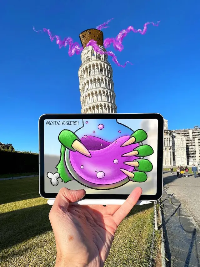 6 Kreasi Lukisan Tangan Digabung Menara Pisa Ini Hasilnya Bikin Takjub