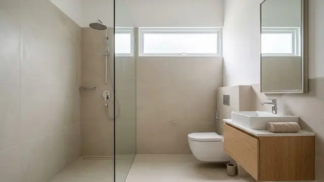 Kamar Mandi Kecil dengan Area Basah yang Terpisah