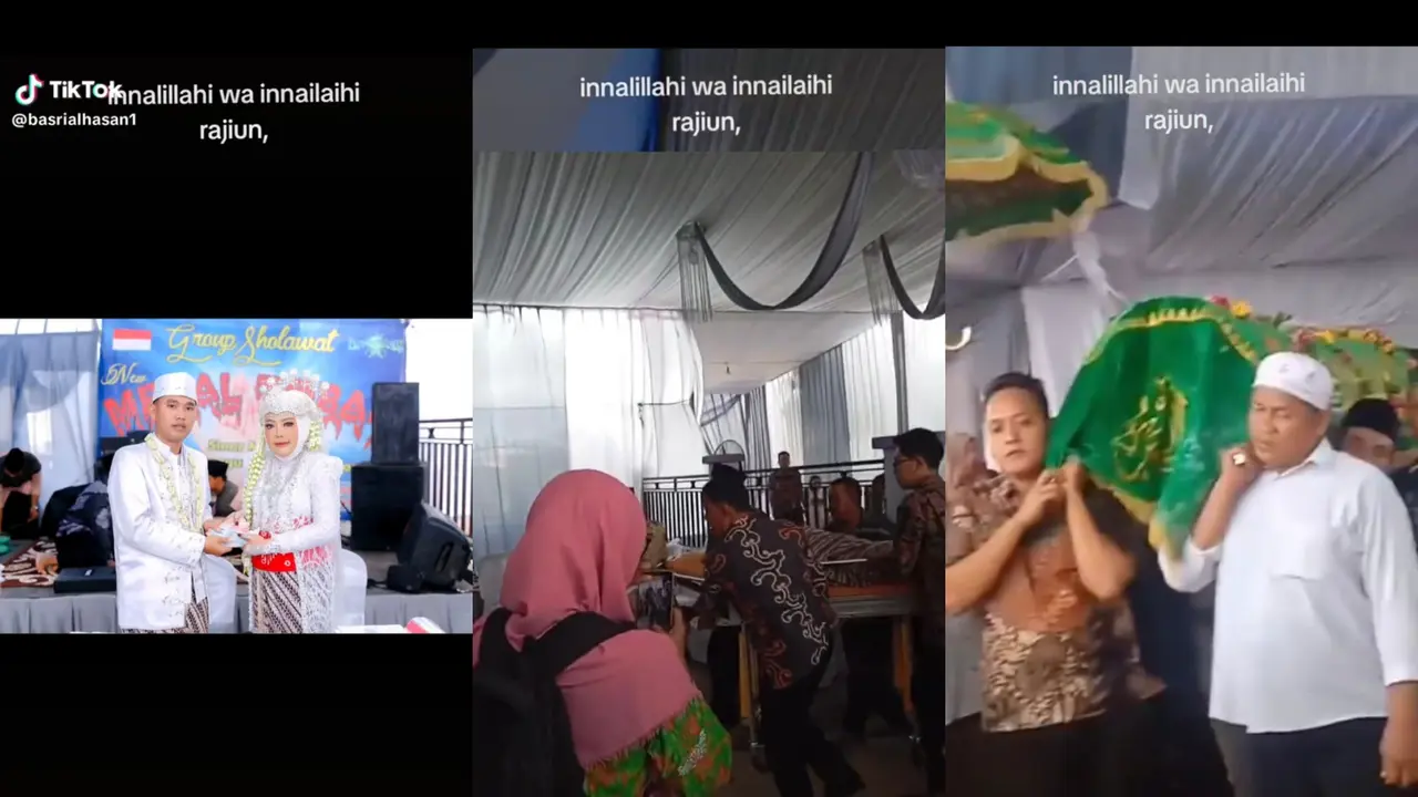 Tangkapan layar video pengantin wanita di Tanggamus, Lampung. Foto : (Istimewa).