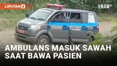 Bawa Ibu dan Bayi Pasca Melahirkan, Ambulans di Lamongan Terperosok ke Sawah Berlumpur