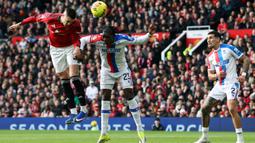 Sesko sukses melesatkan gol kemenangan Setan Merah pada menit ke-65 melalui sundulan setelah menerima umpan dari Bruno Fernandes. (AFP/Darren Staples)