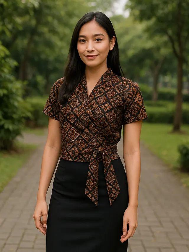 7 Model Crop Top Batik Lengan Pendek, Gaya Tradisional yang Makin Kekinian