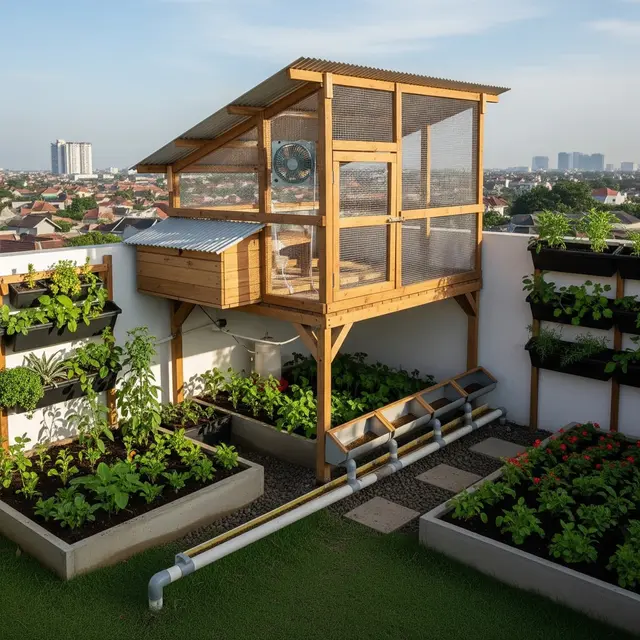 Ide Kebun Mini dan Ternak Ayam di Rooftop Rumah yang Anti Bau