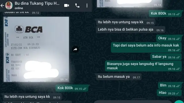 6 Chat Penipuan Pakai Bukti Transfer Rekening Ini Bikin Geregetan