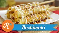 Sajikan hashimaki, pancake gulung isi ayam khas Jepang yang nikmat dan lezat. (Foto: Kokiku Tv)