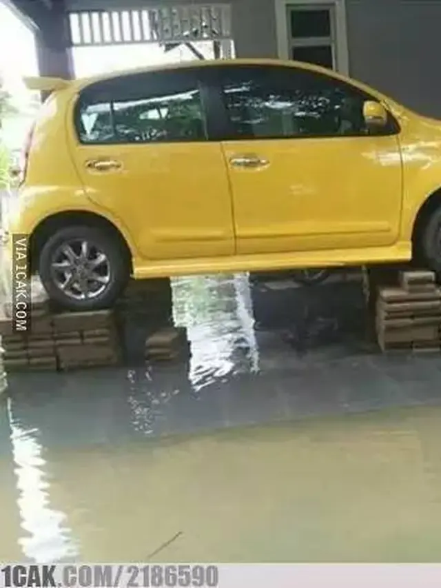 15 Aksi Kocak Orang Hadapi Musibah Banjir, Tetap Dibawa Santai