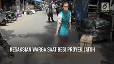 Seorang ibu pembeli sayur tewas tertimpa besi proyek Rumah Susun Tingkat Tinggi Pasar Rumput.