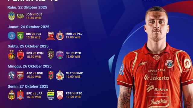 Jadwal pekan ke-10 BRI Super League eksklusif di Vidio. (dok. vidio.com)