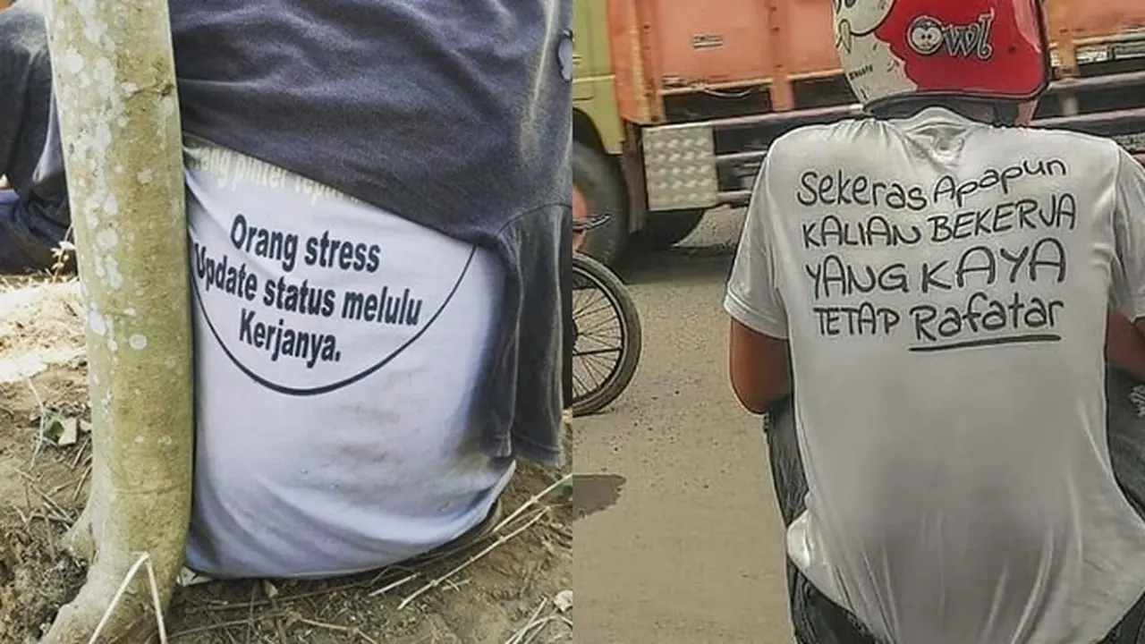 6 Tulisan di Belakang Kaus Berusaha Sindir Orang Ini Kocak