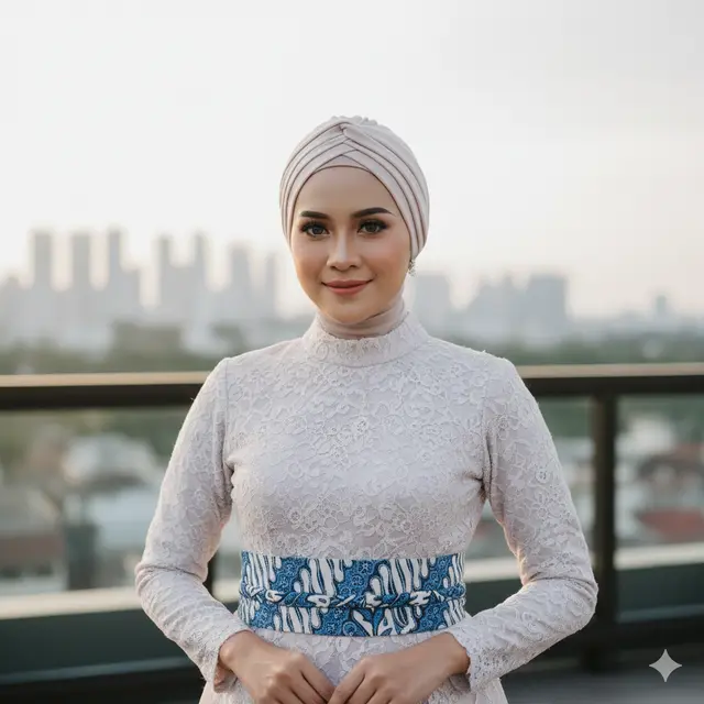 Gamis Batik Brokat Cocok Acara Outdoor