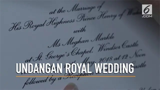 Sederhana, seperti ini penampakan undangan pernikahan dari Pangeran Harry dan Meghan Markle