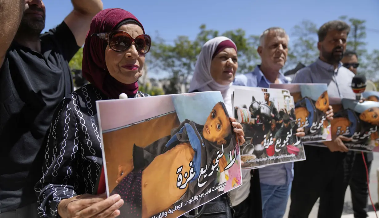 Laporan IPC juga menyatakan lebih dari setengah juta orang di Jalur Gaza mengalami kondisi bencana akibat kelaparan, kemiskinan, dan kematian. (AP Photo/Nasser Nasser)