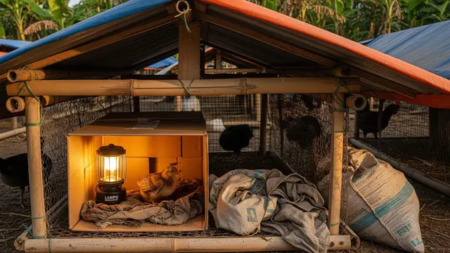 Desain Kandang Ayam dengan Lampu Emergency