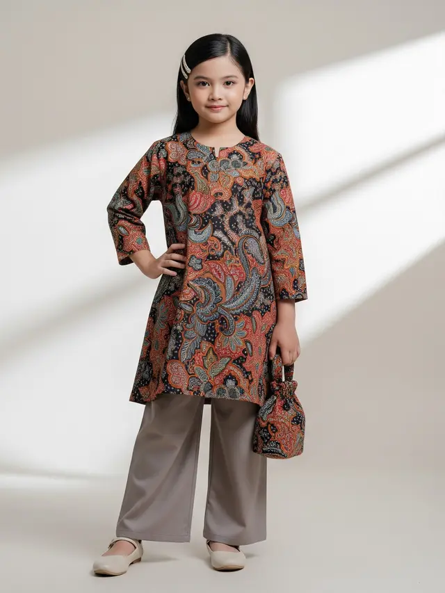 Model Atasan Batik Anak Perempuan yang Stylish Desain Tunik