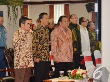 Presiden Jokowi saat menghadiri peresmian Pusat Sejarah Konstitusi di Gedung MK, Jakarta, Jumat (19/12/2014). (Liputan6.com/Faizal Fanani)