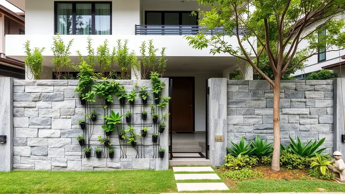 Model Pagar Rumah Minimalis Batu Alam