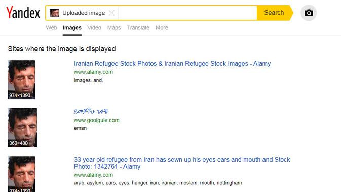 Penelusuran foto dengan Yandex.