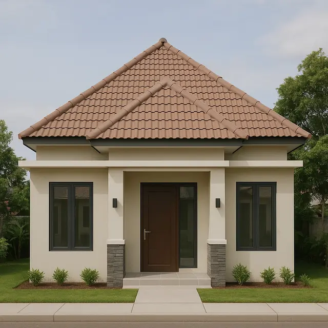 Model Rumah 6x9 Atap Kombinasi Pelana dan Limas