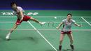 Yuta Watanabe/Arisa Higashino, ganda campuran asal Jepang, melangkah ke final turnamen bulutangkis Indonesia Open 2022.(Bola.com/Bagaskara Lazuardi)